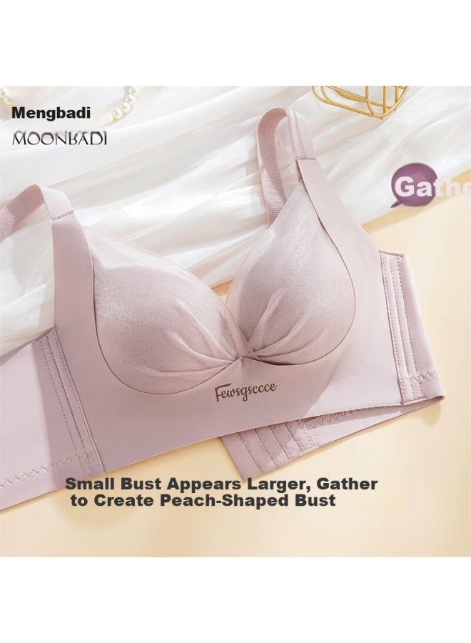 Moonbadi Women's Small Bust Push-up Bra Mesh Wireless Beauty Salon Shaping Side Support Bra - Image 1