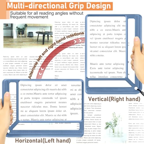 AKKYCVS 5X Full Page Magnifying Glass for Reading, Lightweight Rectangular Magnifier Provides Large Book Page Viewing Area, Handheld Magnifier for Reading Small Prints for Seniors, Low Vision-Blue - Image 5