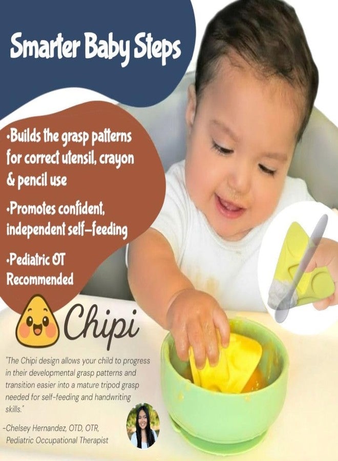 Chipi Baby Spoon - Smarter Baby Steps, First Stage Training, Self-Feeding Utensil, Easy Grip, Choke-Free, Soft Silicone, Pre-Spoon for Puree Toddler Baby Led Weaning (BLW), Essential 6 month - Image 2