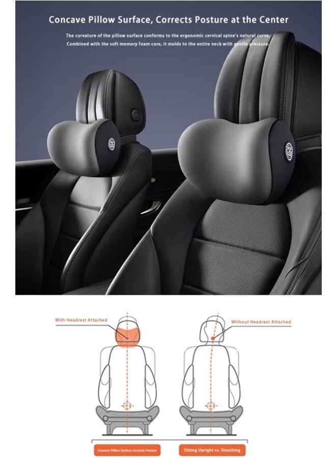 Car Seat Head Rest Neck Pillow,for Neck Pain Relief U-Shape Ergonomic Memory Foam Neck Support Pillow, Easy Installation, Soft & Comfortable Car Neck Support Pillow, Adjustable, Breathable, for Car, Travel, Office,Black - Image 4