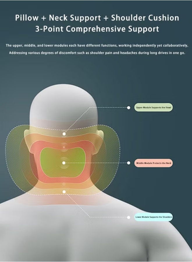 Car Seat Head Rest Neck Pillow,for Neck Pain Relief U-Shape Ergonomic Memory Foam Neck Support Pillow, Easy Installation, Soft & Comfortable Car Neck Support Pillow, Adjustable, Breathable, for Car, Travel, Office,Black - Image 5