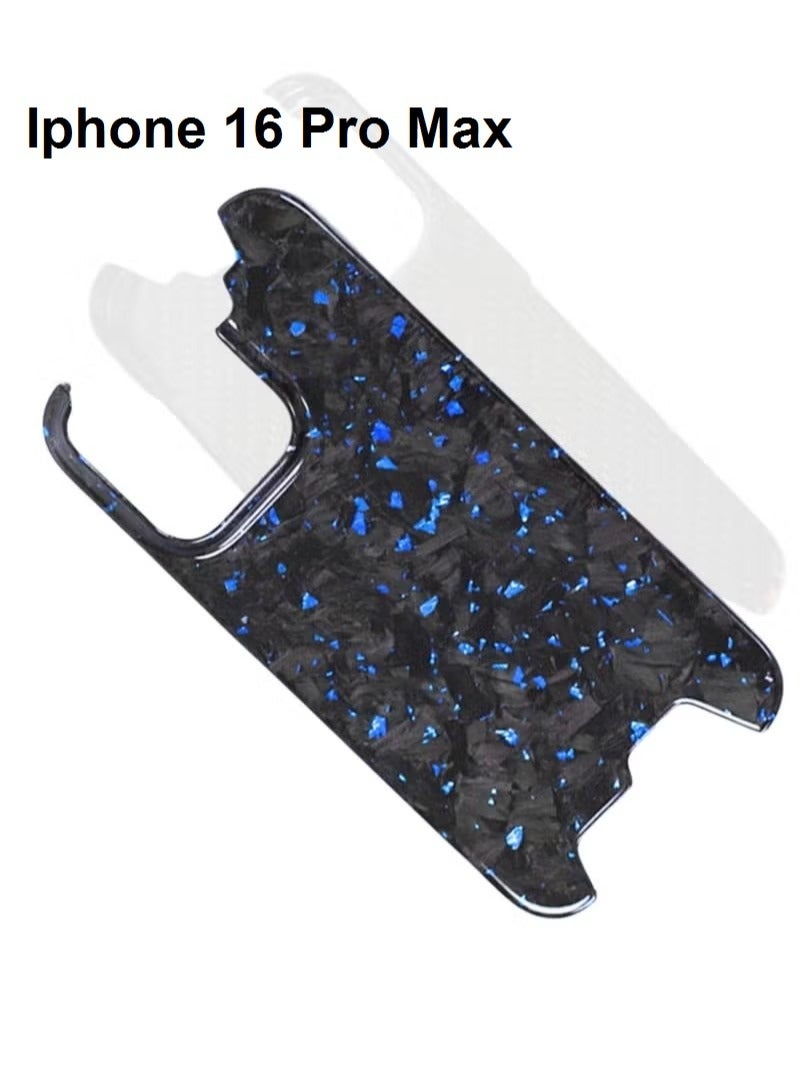2025 Magnetic 100% Real Carbon Fiber Slim Dry Hard Pc Phone Cover Carbon Fiber Phone Case iPhone 16 Pro Max (Blue) - Image 1