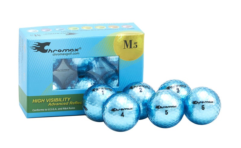 Chromax كرومكس ميتاليك M5 كرات جولف ملونة (عبوة من 6)، زرقاء - Image 2
