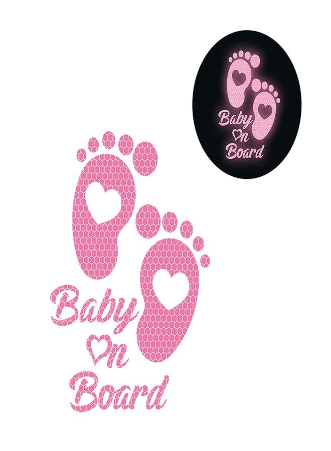 Dreothy 2pcs Footprint Baby on Board Sign Reflective Stickers, High Reflective Baby Safety Warning Vinyl Stickers for Cars Window Body Bumper Stickers,6.1x7.87 inch - Image 5