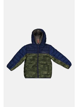 Weatherproof Kids Boy Two Tone Reversible Quilted Jacket, Green Combo  - Image 1