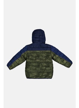 Weatherproof Kids Boy Two Tone Reversible Quilted Jacket, Green Combo  - Image 2