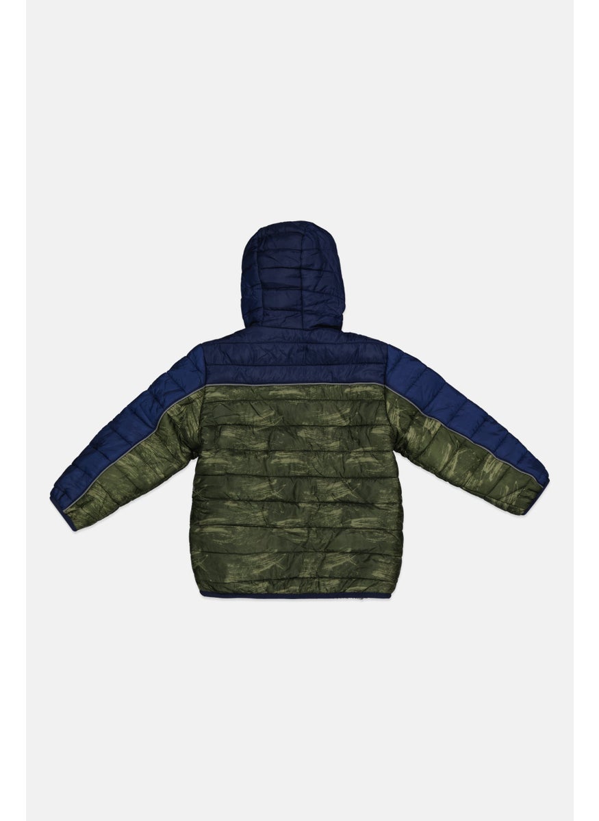 Weatherproof Kids Boy Two Tone Reversible Quilted Jacket, Green Combo  - Image 2