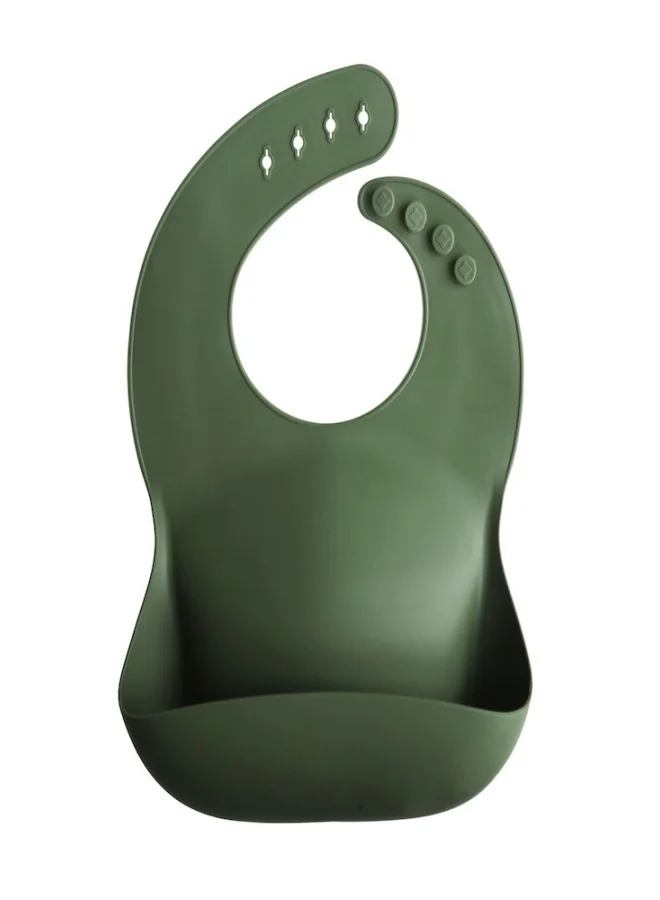 mushie Silicone Baby Bib - Forest Green