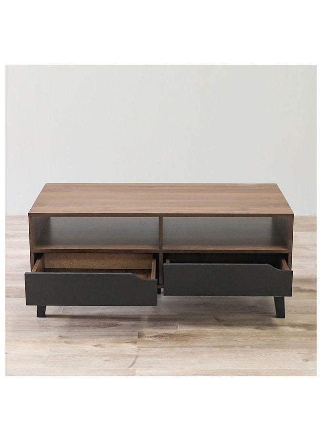 DANUBE HOME Jilly 2 Drawer Coffee Table Multifunctional Living Room Desk Space Saving Center Table Modern Design Furniture For Home Living Room L 110 x W 55 x H 47 cm Columbia/Black  - Image 3
