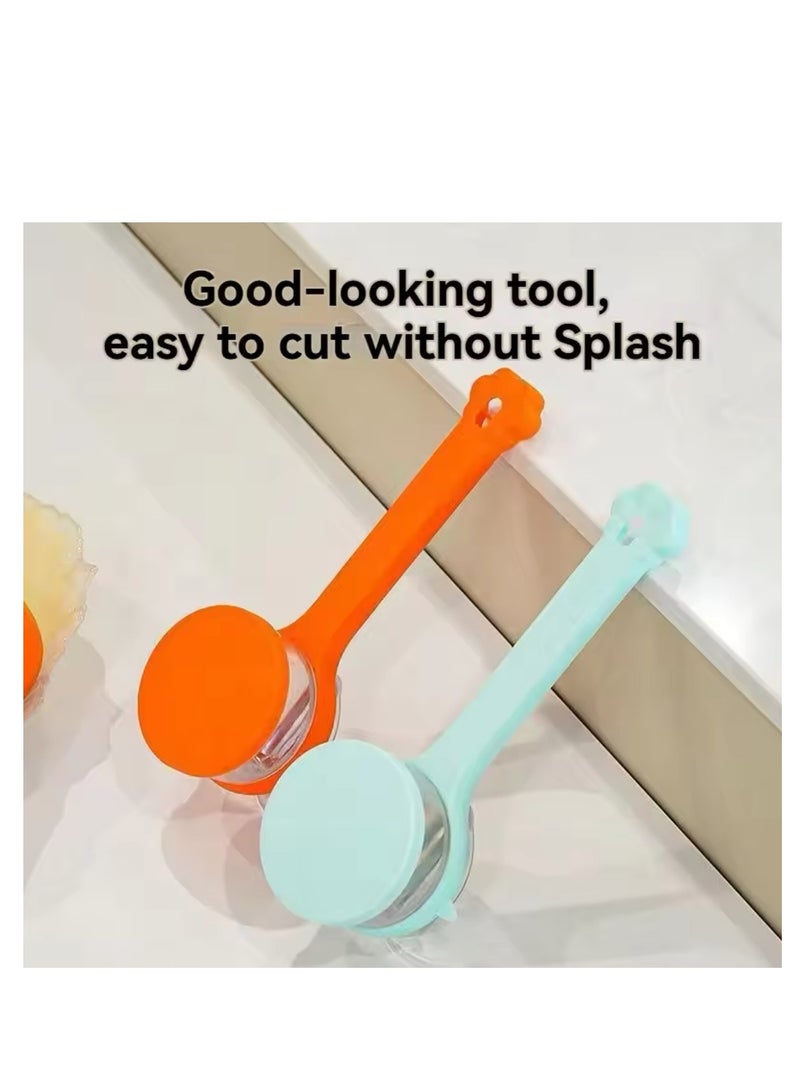 BLUE CORAL Multifunctional Peeling Knife With Storage Box Manual Apple Peeling Cutter Portable Veggie Potatoes Peelers Kitchen Accessories (2-Pack Orange/Mint Green)  - Image 4