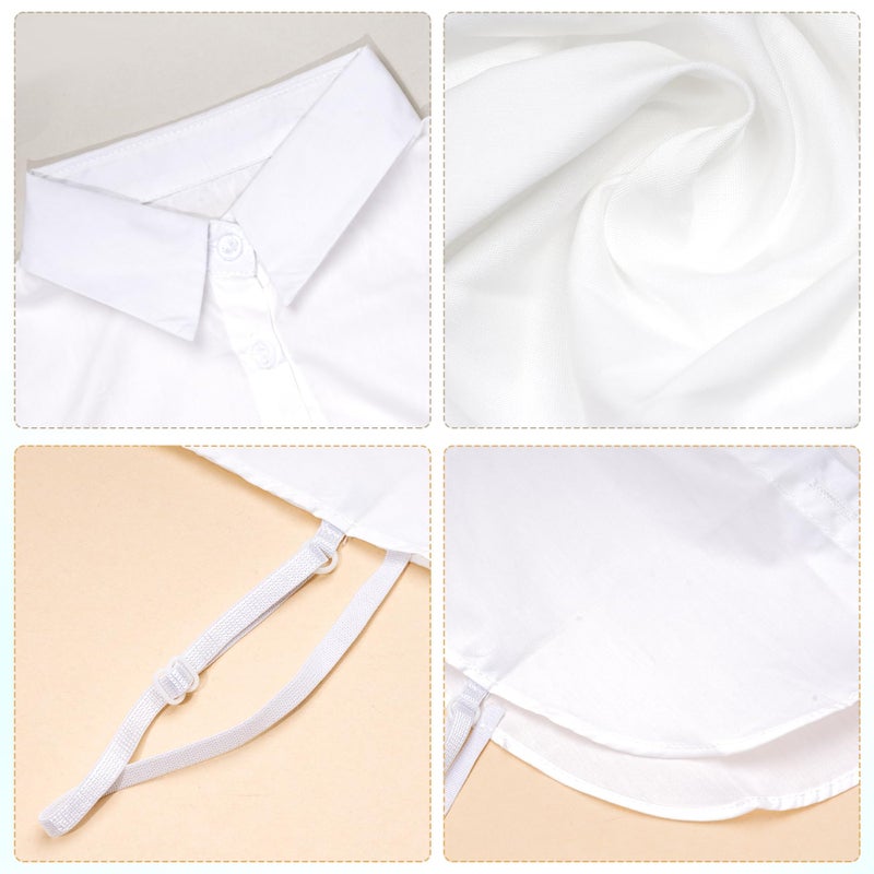 Yymobt Fake Collar Detachable Dickey Collar Faux False Collar Blouse Half Shirt Collars Tops for Women Daily Graduation Halloween White - Image 4