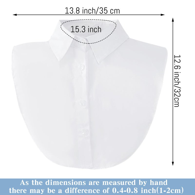 Yymobt Fake Collar Detachable Dickey Collar Faux False Collar Blouse Half Shirt Collars Tops for Women Daily Graduation Halloween White - Image 3
