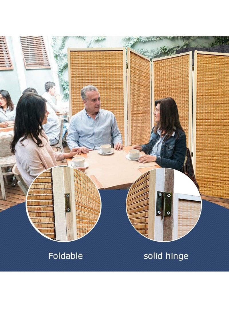 Generic 𝐅𝐅𝐃 Wooden Room Divider with Foldable Panels | Freestanding 4-Panel Privacy Screen | Lightweight & Durable Room Separator for Living Room, Bedroom, Office | Portable, No Assembly Required, Stylish Rattan Finish  - Image 4
