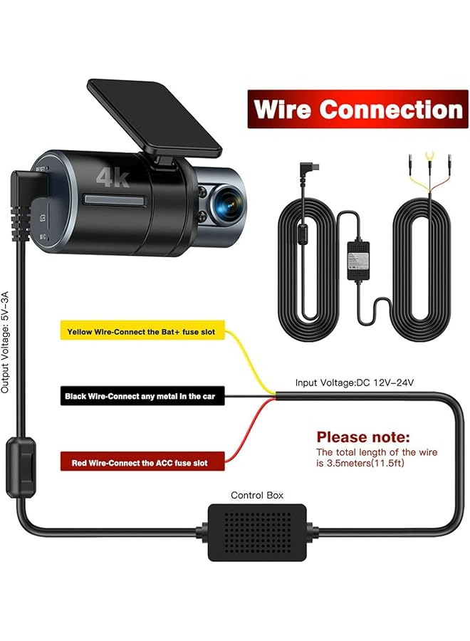 Generic Hardwire Kit,For Dashcam Dc 12-24V To 5V/3A Low Voltage Protection 24H Parking Surveillance Equipped With A Small Power Connec,Dash Cam Hardwire Kit,Car Dash Camera Type C Charger Hard Wire Kit - Image 2