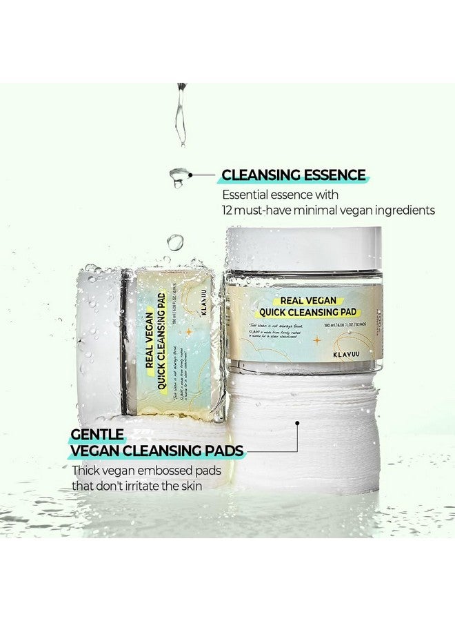 Klavuu Real Vegan Quick Cleansing Pad Gentle Makeup Remover Deep Pore Cleansing Soothing & Moisturizing Formula Hypoallergenic Ideal For Sensitive Skin 50Counts - Image 5