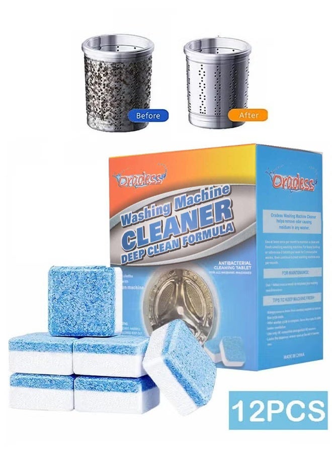 oradess Washing Machine Cleaner-Deep Clean Formula,Tablets Descaler Solid Deep Cleaning Deodorizer For All Washer Machines HE Front Loader Top Load Clean Inside Drum and Laundry Tub Seal - Image 1