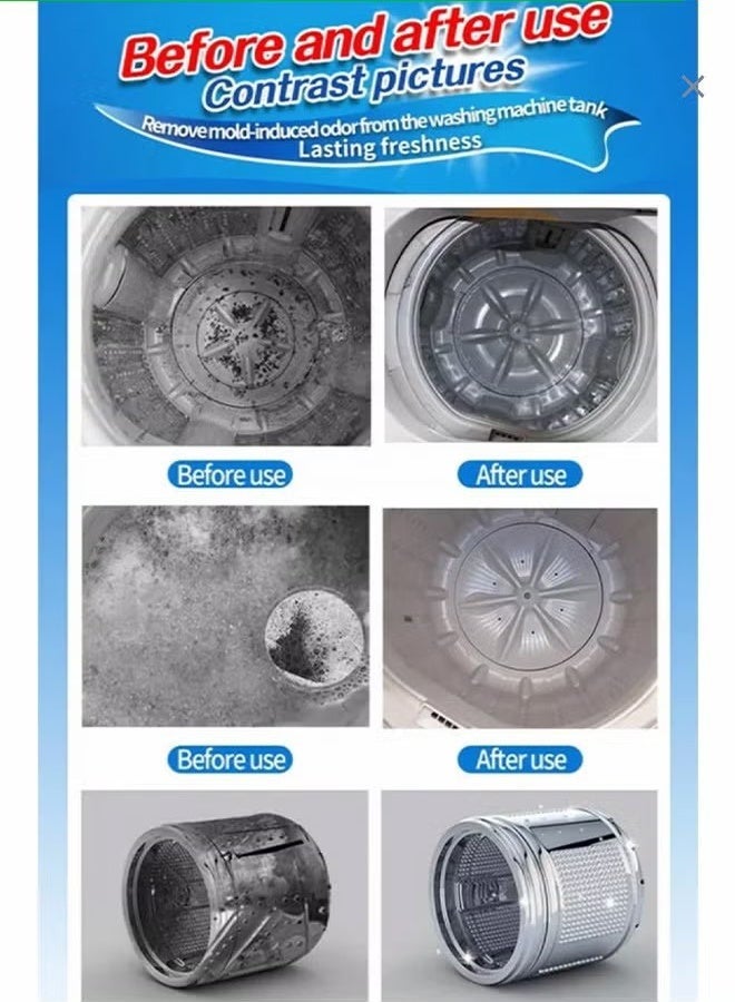 oradess Washing Machine Cleaner-Deep Clean Formula,Tablets Descaler Solid Deep Cleaning Deodorizer For All Washer Machines HE Front Loader Top Load Clean Inside Drum and Laundry Tub Seal - Image 5