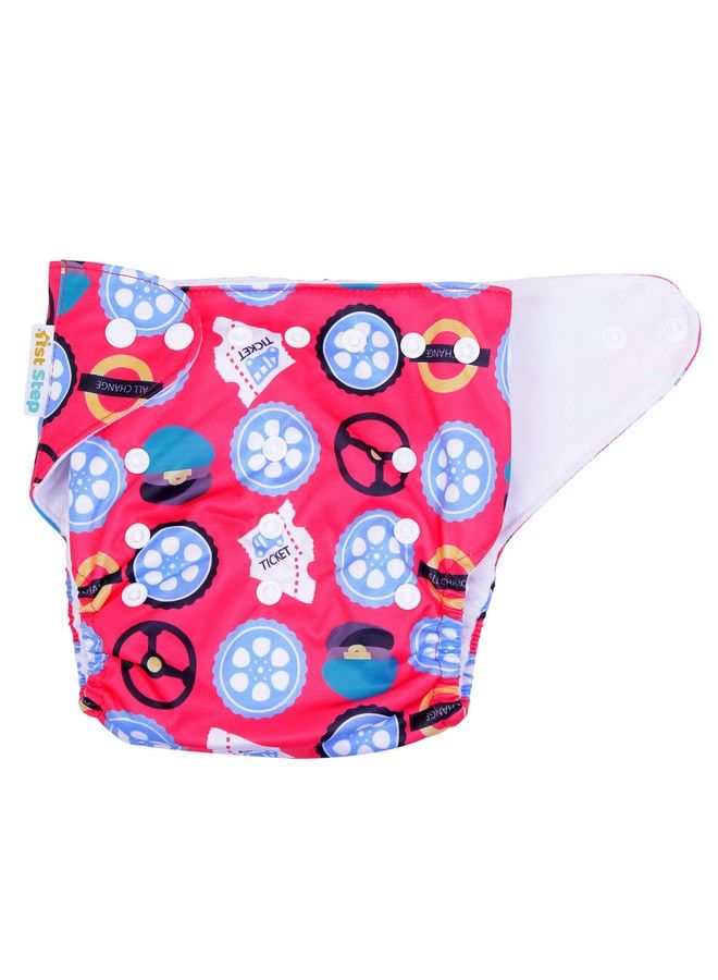 1st Step Size Freesize Adjustable Washable And Reusable Diaper With Diaper Liner (Wheels) - Image 4