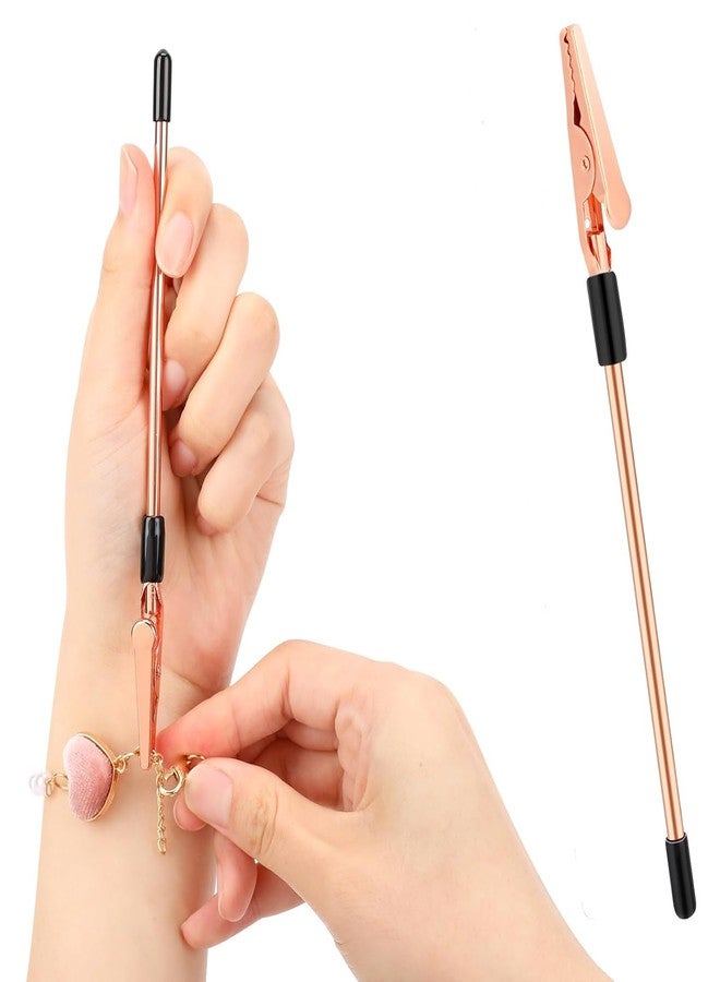 BHHB Bracelet Helper Tool Jewelry Helpers, Hand Bracelet Fastener Helper for Fastening and Hooking Jewelry Bracelet Necklace Watch Clasps Ties Zippers (Rose Gold, 1 - Pieces) - Image 1
