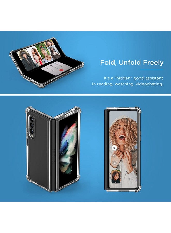 MAKAVO MAKAVO for Samsung Galaxy Z Fold 3 5G Case [Enhanced Corner Protection] Non-Yellowing Crystal Soft TPU Bumper Shockproof Hard Clear Back Cover 2021  - Image 4