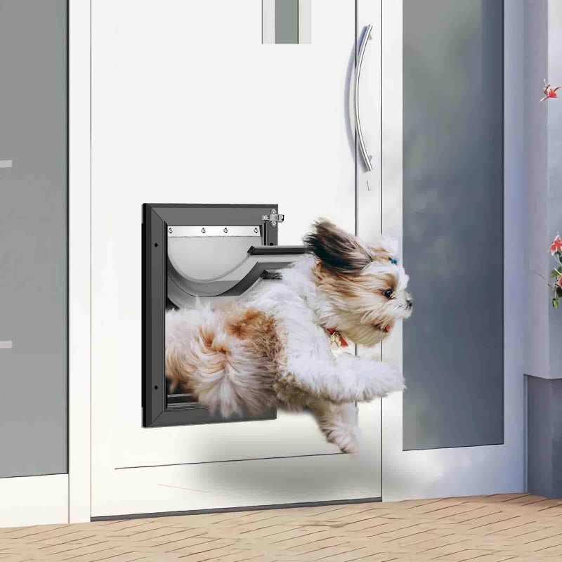 Petoasis [Petoasis] 3-Flaps Dog Door for Wall, Rust Proof Aluminum Alloy Frame, Extreme Weather Dog Door Can Block Wind, Snow, and Rainwater Intrusion (Black, Large for Wall) - Image 2