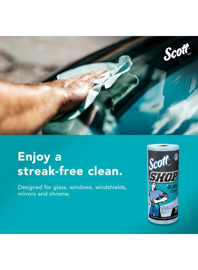 Scott Scott® Shop Towels Glass™ (32896), Blue Shop Towels for Glass, Mirrors and Chrome, 8.6"x11" sheets (90 Towels/Roll, 12 Rolls/Case, 1,080 Towels/Case)  - Image 4