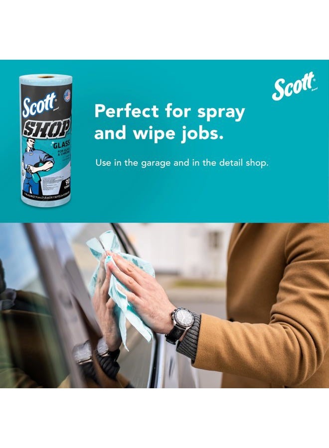 Scott Scott® Shop Towels Glass™ (32896), Blue Shop Towels for Glass, Mirrors and Chrome, 8.6"x11" sheets (90 Towels/Roll, 12 Rolls/Case, 1,080 Towels/Case)  - Image 5