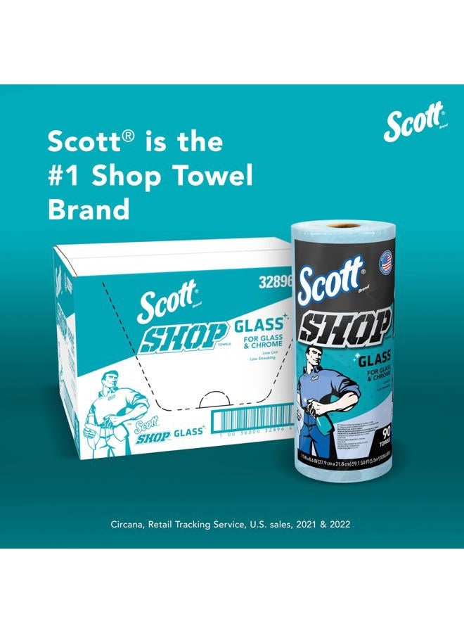 Scott Scott® Shop Towels Glass™ (32896), Blue Shop Towels for Glass, Mirrors and Chrome, 8.6"x11" sheets (90 Towels/Roll, 12 Rolls/Case, 1,080 Towels/Case)  - Image 3