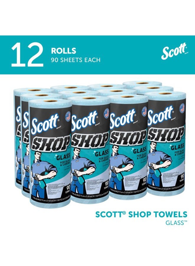 Scott Scott® Shop Towels Glass™ (32896), Blue Shop Towels for Glass, Mirrors and Chrome, 8.6"x11" sheets (90 Towels/Roll, 12 Rolls/Case, 1,080 Towels/Case)  - Image 2