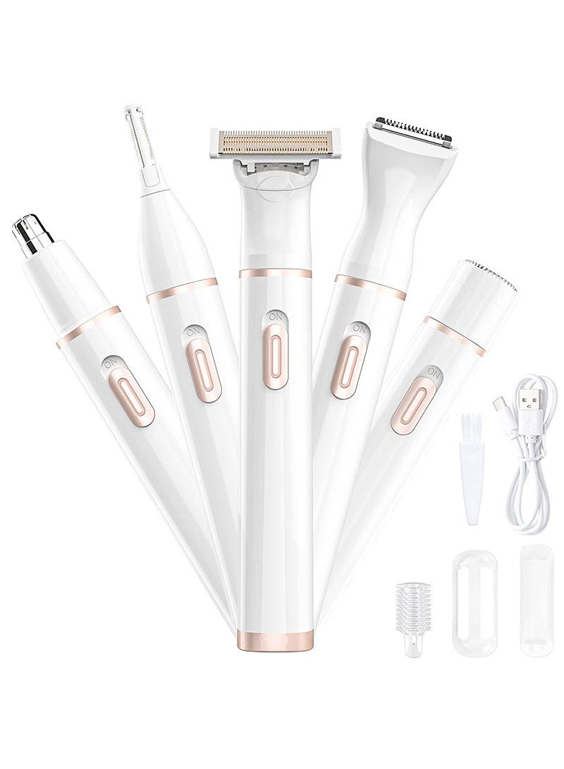 Sharpdo Facial Hair Removal for Women, 4 in 1 Electric Razor for Women, Painless Eyebrow Trimmer Bikini Trimmer Hair Remover Kit for Face, Eyebrow, Nose, Arms, Legs and Pubic Hair USB Rechargeable & Portable - Image 1