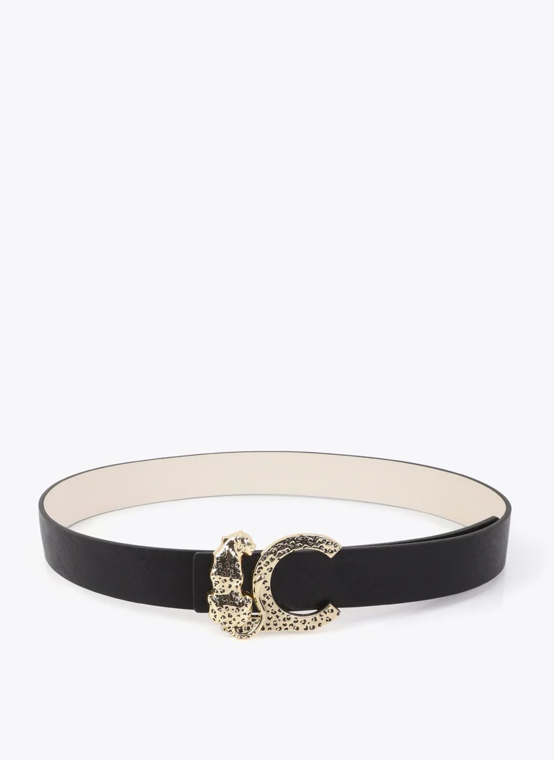 Lola Casademunt Reversible Belt with Animal Logo Buckle