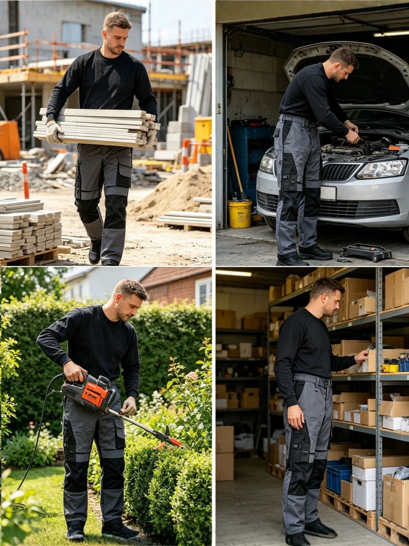YANWEN Labor Protection Pants with Three-Dimensional Pockets, Multi-Pocket Reinforced Pants, Construction Workwear  Pants, - Image 3