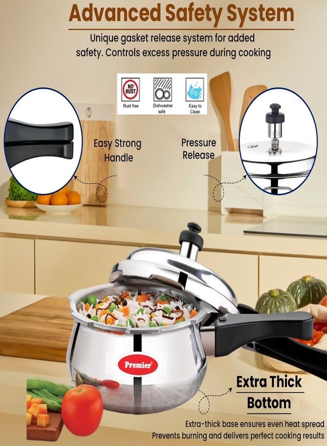 Premier Aluminium Handi Pressure Cooker 3 Ltr (1.5 Ltr) - Image 4
