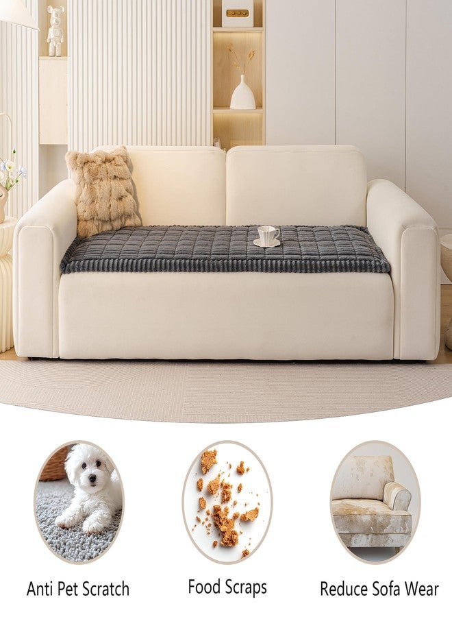 MEETSKY Couch Cover for Dogs Washable, Non Slip Couch Covers for 3 Cushion Couch Sofa Pet Friendly, Soft Sofa Cover Furniture Protector Covers, Dog Mat for Couches, Dark Grey, 27.6" x 70.9" - Image 2