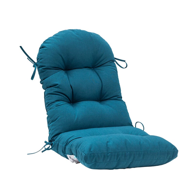 QILLOWAY IndoorOutdoor High Back Chair Cushion for AdirondackSpringSummer Seasonal All Weather Replacement Rocking Chair Cushions 1 Piece Peacock Blue