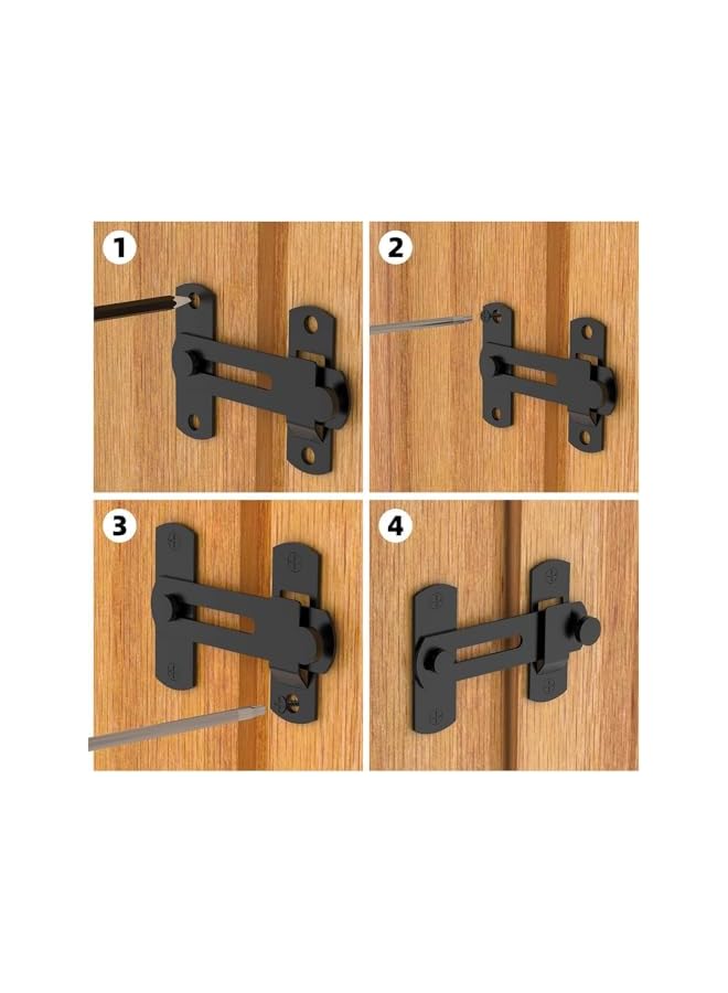 promass 180° Degree Flip Sliding Barn Door Locks, Sliding Barn Door Locks, Stainless Steel Gate Latch Bolt Buckle Lock for Barn Door, Pet Door, Bathroom, Garage, Window, Sliding Door Lock - Image 3