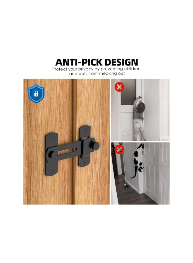 promass 180° Degree Flip Sliding Barn Door Locks, Sliding Barn Door Locks, Stainless Steel Gate Latch Bolt Buckle Lock for Barn Door, Pet Door, Bathroom, Garage, Window, Sliding Door Lock - Image 4