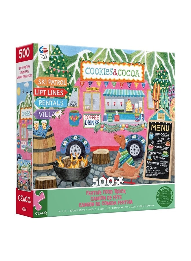 Ceaco - Food Trucks - Festive Food Truck II - 500 Piece Jigsaw Puzzle - Image 2