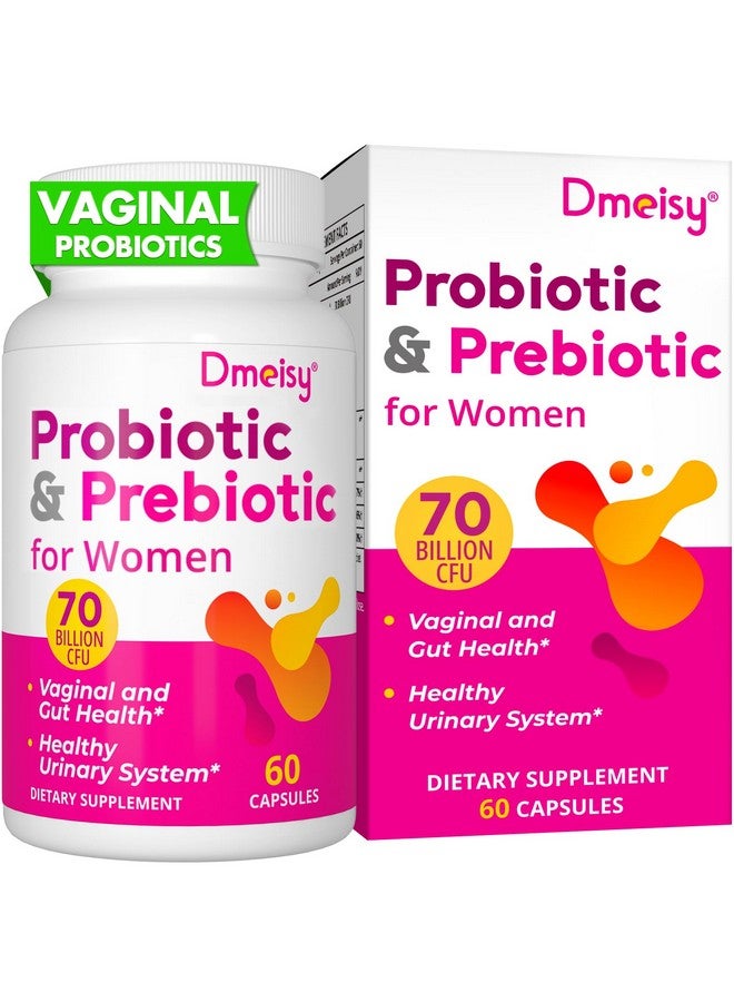 Dmeisy Vaginal Probiotics, 70 Billion CFU Probiotics for Women, 13-in-1 Womens Probiotic & Organic Prebiotics for Vaginal, Urinary, pH Balance, Immune, Gut & Digestive, Bloating Health - 2 Months Supply - Image 1