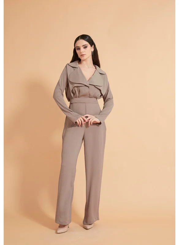 Thouq Relaxed Notched Collar Jumpsuit