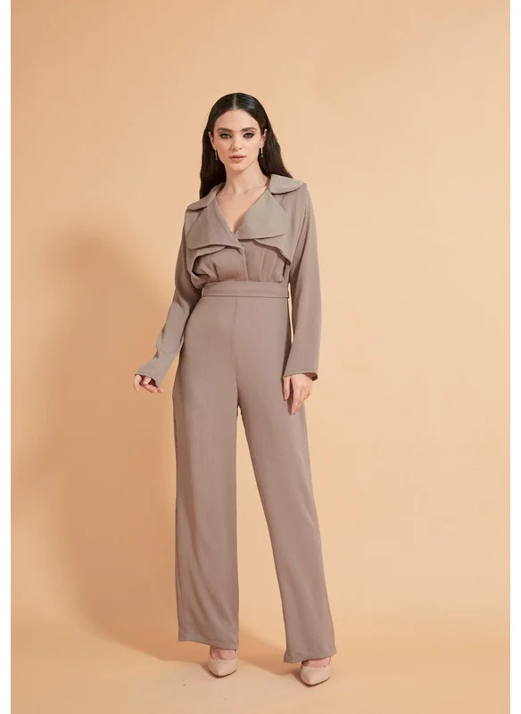 Thouq Relaxed Notched Collar Jumpsuit