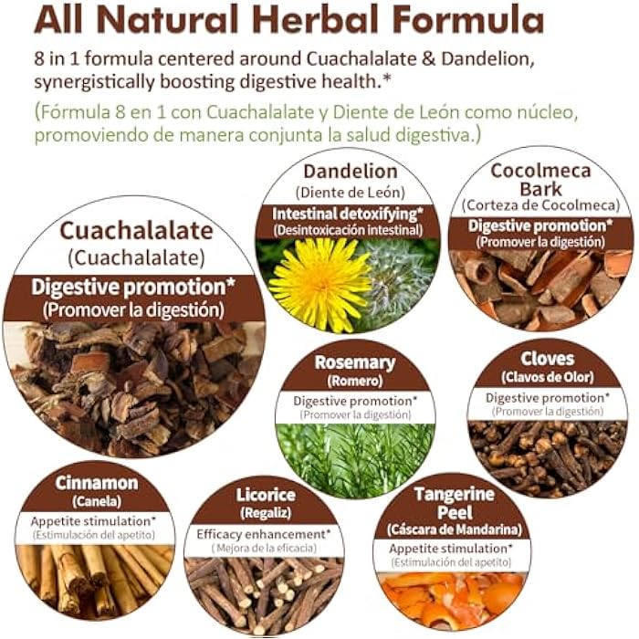Nurbetoxa قطرات صحة الجهاز الهضمي، مكمل كواتشالا لات لتدعيم تنظيف الأمعاء ودعم قرحة المعدة، قشرة كوكولميكا لإيقاظ الهضم وتنظيف المعدة. 2 أونصة - Image 4