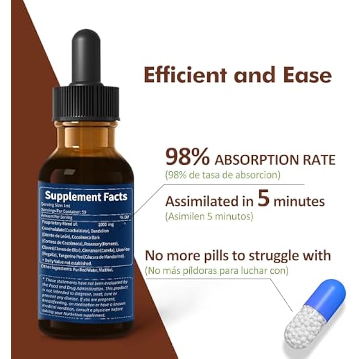 Nurbetoxa قطرات صحة الجهاز الهضمي، مكمل كواتشالا لات لتدعيم تنظيف الأمعاء ودعم قرحة المعدة، قشرة كوكولميكا لإيقاظ الهضم وتنظيف المعدة. 2 أونصة - Image 5