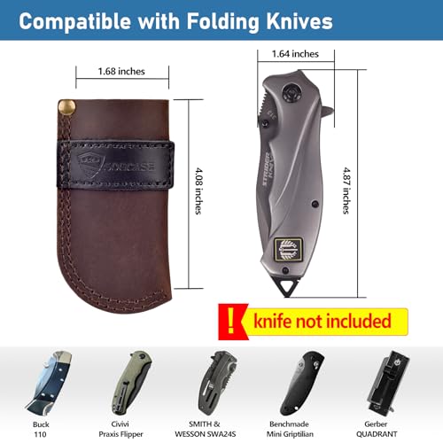 SOGCASE Leather Knife Sheath Belt Series - Durable, Well Made, Nice Leather, Easy and Quick Access to the Knife, Suitable for Most Folding Knives, Darkbrown - Image 2