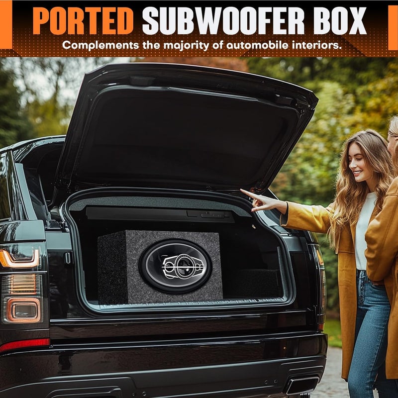 Suacopzar 6 x 9 Inch Car Audio Speaker Box Enclosure - Universal Fit Ported Subwoofer Enclosure - Image 4
