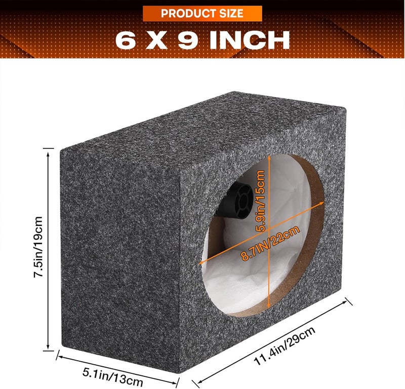 Suacopzar 6 x 9 Inch Car Audio Speaker Box Enclosure - Universal Fit Ported Subwoofer Enclosure - Image 3