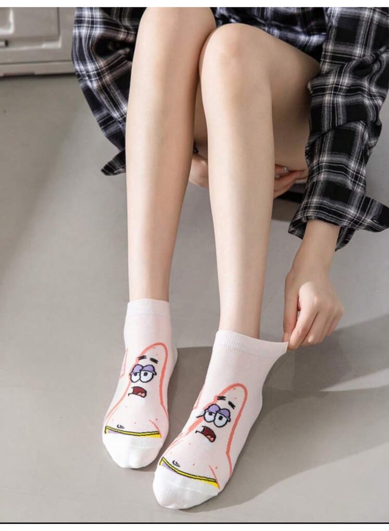 جوارب قصيرة نسائية من سبونج بوب سبونج بوب، 5 أزواج، جوارب صيفية مسامية تمتص الرطوبة، مناسبة للسفر اليومي والمدرسة، جوارب قصيرة منخفضة الساق - Image 5