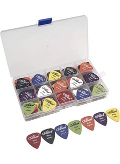 أليس 100 قطعة أليس ماتي المضادة للانزلاق الصوتية الغيتار الكهربائي يختار Plectrum 6 سمك 0.58/0.71/0.81/0.96/1.20/1.50 مللي متر مع اختيار صندوق تخزين  - Image 1