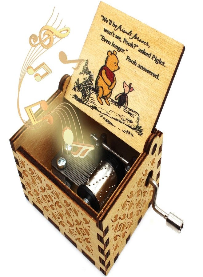 ukebobo Wooden Music Box - The Pooh Saying Music Box, Gift for Friend, Cousins, BFF, New Year's Gifts- 1 Set - Image 1