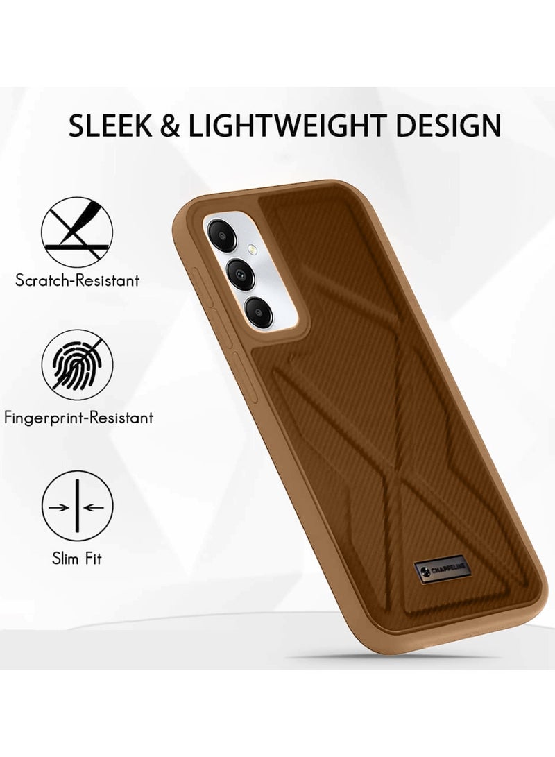 تشابي لاين  غطاء حماية من نسيج السيليكون الناعم لهاتف سامسونج جالاكسي S24+ / S24 Plus 5G 2024 بني - Image 2